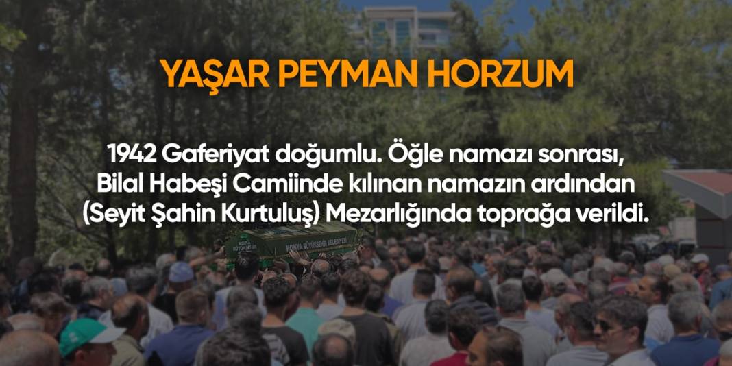 Konya'da bugün vefat edenler | 29 Temmuz 2024 8